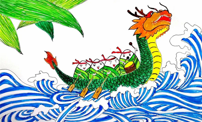 陈雨馨 《赛龙舟》 儿童画.jpg