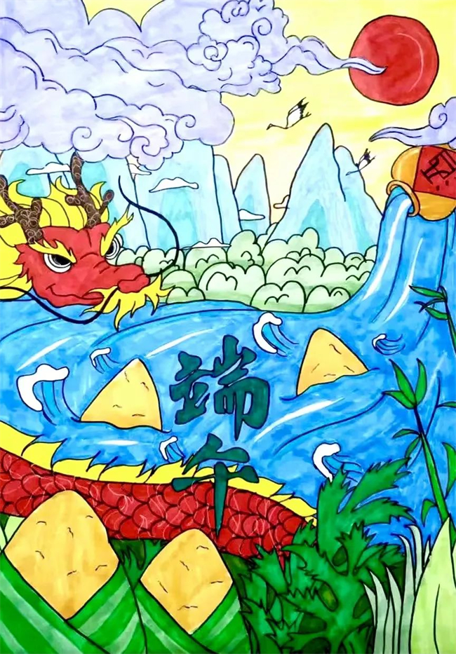 伍津华 《龙腾端午》 儿童画.jpg