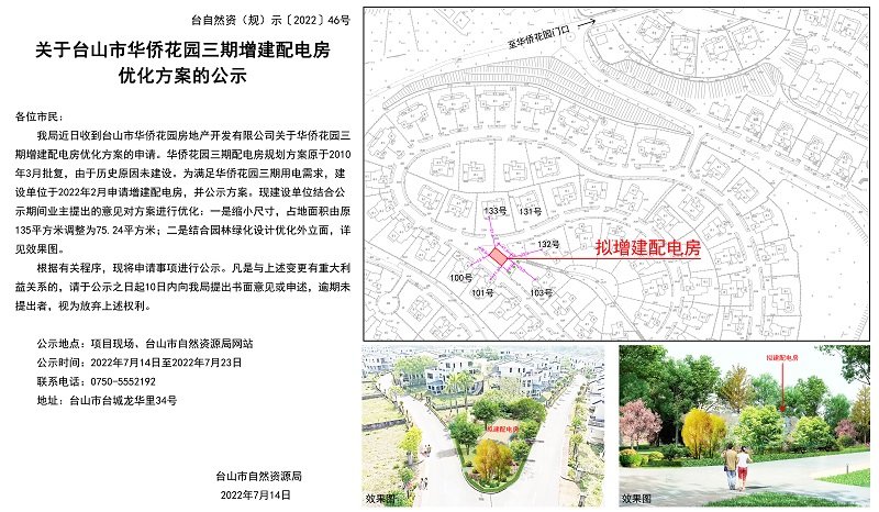 台自然资(规)示﹝2022﹞46号-关于台山市华侨花园三期增建配电房优化方案的公示.jpg